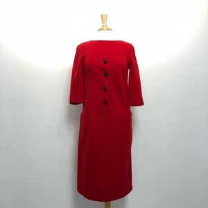 Vintage early 60s red wool Dress